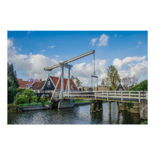 Dutch lifting wooden bridge poster