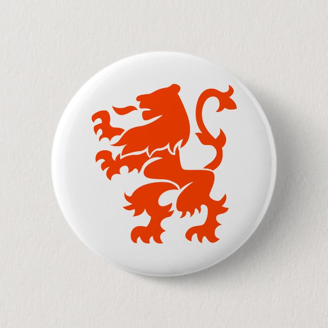 Dutch Lion Coat of Arms 2 Inch Round Button (Front)