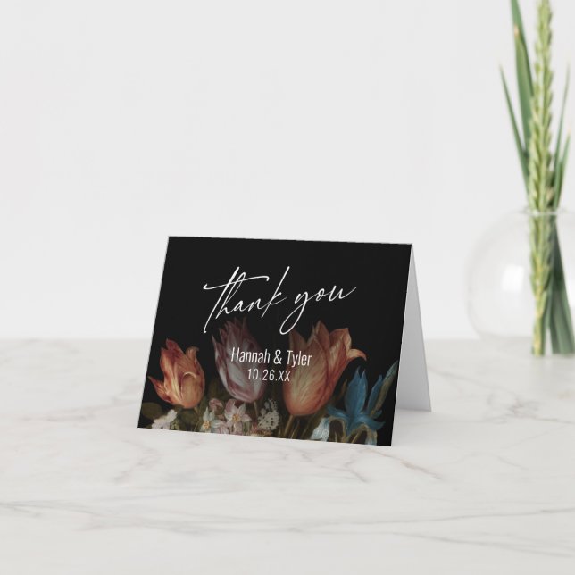 Dutch Master Bosschaert Floral Oil Painting Thank You Card (Front)