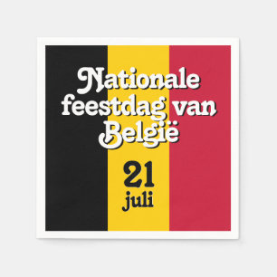 Dutch Nationale feestdag van België Belgian Flag Napkin