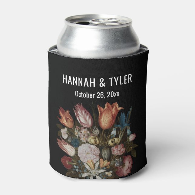 Dutch Painted Tulips Iris + More Colourful Florals Can Cooler (Can Front)