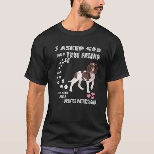 Dutch Partridge Dog Mom Dad Print, Cute Drentse Pa T-Shirt (Front)