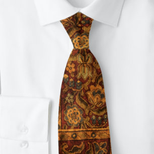 Dutch Pattern Bronze Ruby Burgundy Tie