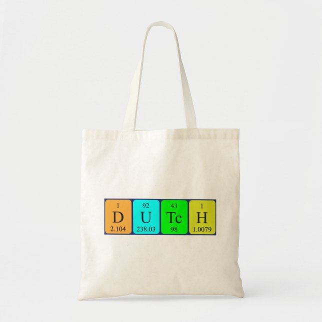 Dutch periodic table patriotic tote bag (Front)