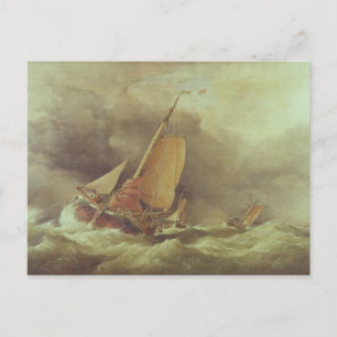 Dutch Pincks Running to Anchor off Yarmouth Postcard
