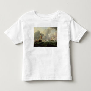 Dutch Pinks and a British Frigate in Choppy Seas Toddler T-shirt