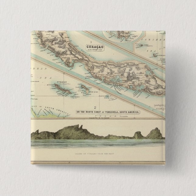 Dutch Possessions 2 Inch Square Button (Front)