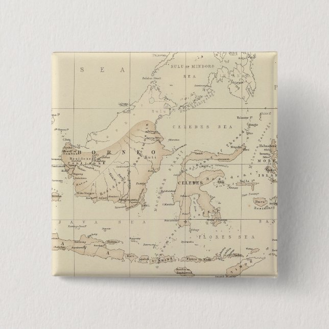 Dutch Possessions in the Indian Archipelago 2 Inch Square Button (Front)