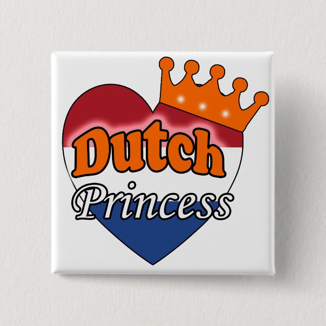 Dutch Princess 2 Inch Square Button (Front)