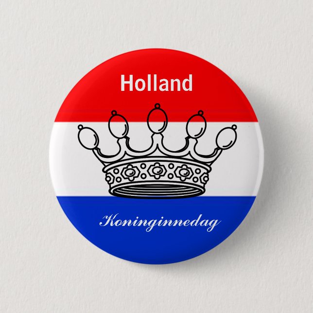Dutch Queen's day (Koninginnedag) 2 Inch Round Button (Front)