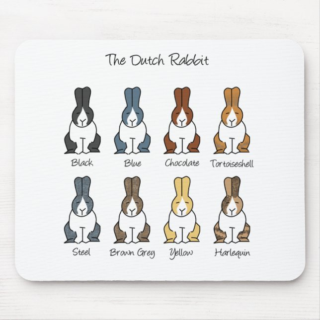 Dutch Rabbit Colors Mouse Pad (Front)