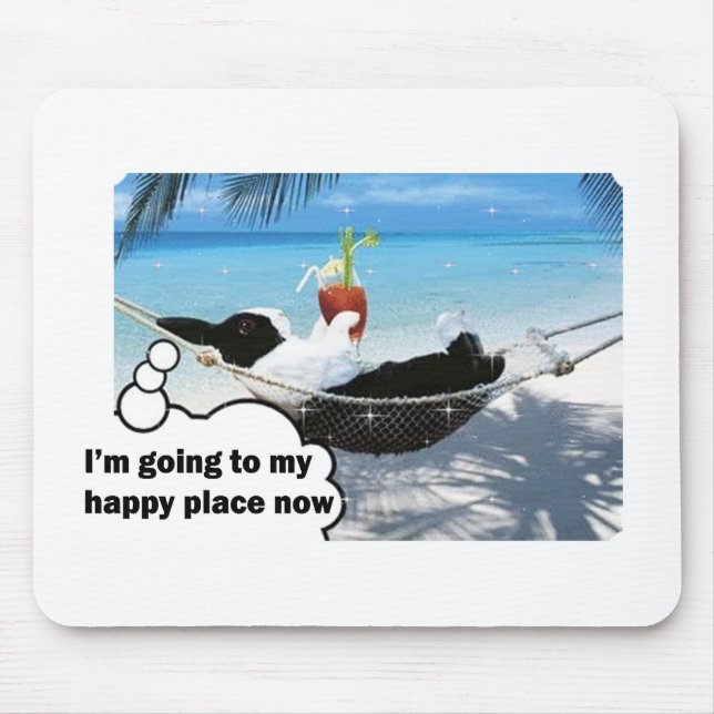 Dutch rabbit in happy place mouse pad (Front)