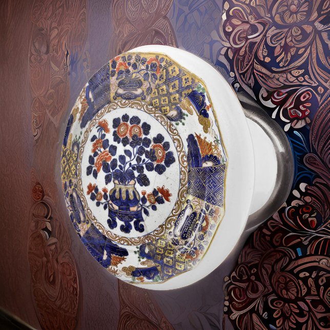 Dutch Renaissance Floral Vase Border Art Ceramic Knob (Creator Uploaded)