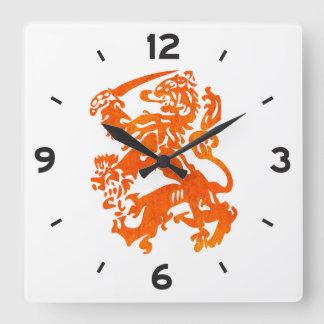 Dutch Republic Lion Square Wall Clock
