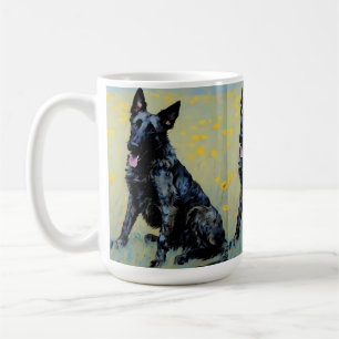 Dutch Shepherd crayon look art coffee mug