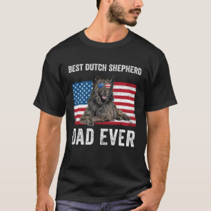 Dutch Shepherd Dad American Flag Dog  Owner Father T-Shirt