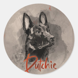 Dutch Shepherd -Hollandse Herdershond  Classic Round Sticker