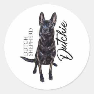 Dutch Shepherd -Hollandse Herdershond Classic Round Sticker