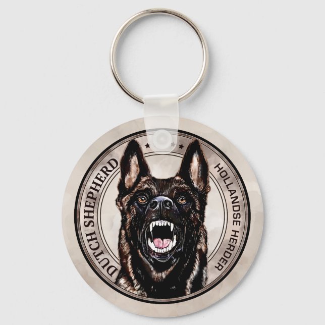 Dutch Shepherd -Hollandse Herdershond  Keychain (Front)