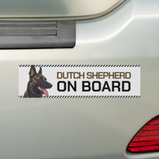Dutch Shepherd on Board Bumper Sticker
