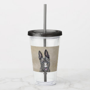 Dutch Shepherd Painting - Cute Original Dog Art Acrylic Tumbler