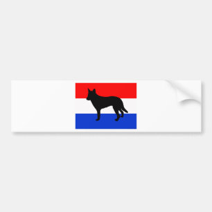 dutch shepherd silhouette flag bumper sticker