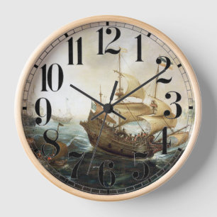 Dutch Ships 1600's Clock
