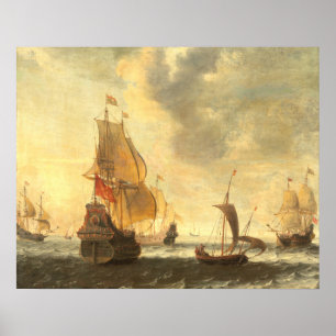 Dutch Ships - Jacob Bellevois Fine Art Poster