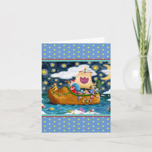 DUTCH SHOE SANTA SHIP, ICEBERG, WHALE, TEDDY Blank Card