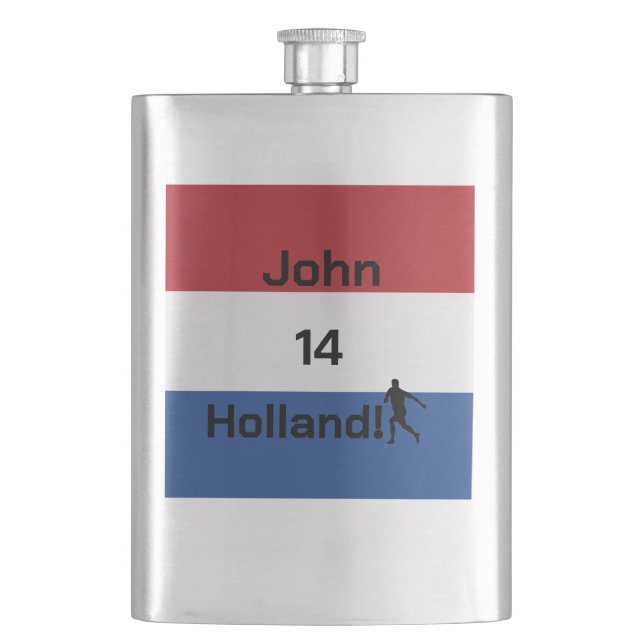 Dutch Soccer, customizable     Hip Flask (Front)