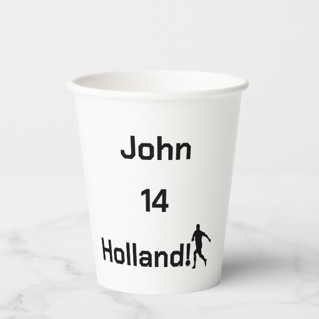 Dutch Soccer, customizable     Paper Cups (Front)