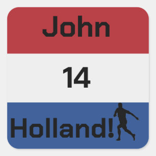 Dutch Soccer, customizable     Square Sticker