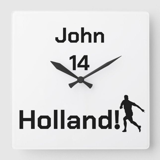 Dutch Soccer, customizable    Square Wall Clock (Front)