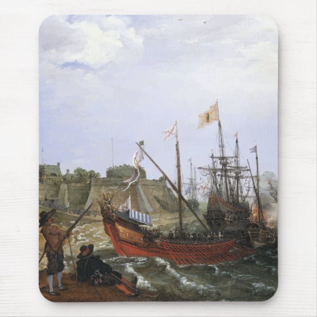 Dutch Squadron attacking a Spanish Fortress Mouse Pad (Front)