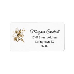 Dutch Still Life Watercolor Sepia Boho Address Label