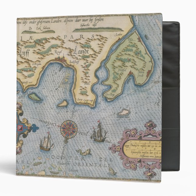 Dutch Trade map of the Baltic Sea Binder (Front/Inside)