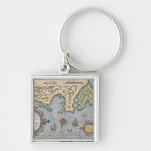 Dutch Trade map of the Baltic Sea Keychain
