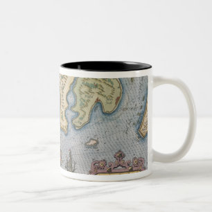 Dutch Trade map of the Baltic Sea Two-Tone Coffee Mug