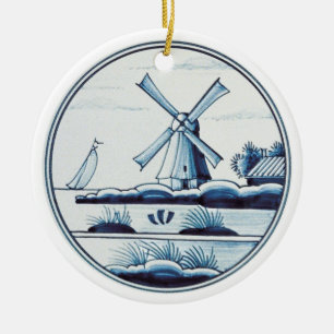 Dutch traditional blue tile ceramic ornament
