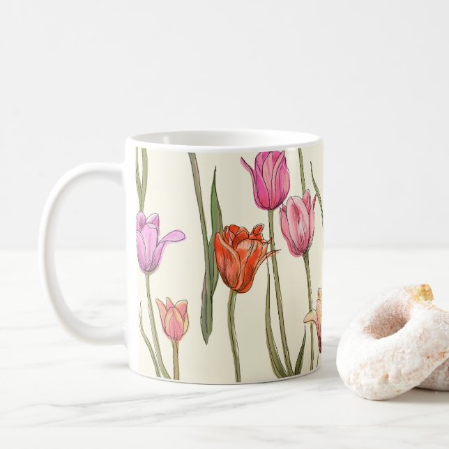 Dutch Tulips Classic Mug (With Donut)