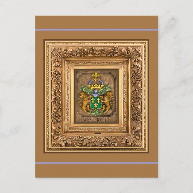 Dutch Van Westervelt Family Coat of Arms  Postcard (Front)