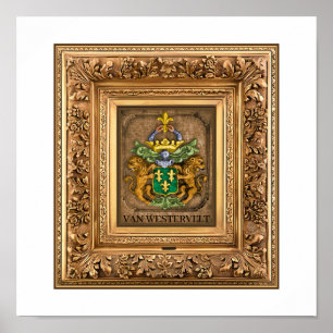 Dutch Van Westervelt Family Coat of Arms  Poster