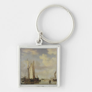Dutch Vessels Inshore and Men Bathing, 1661 Keychain