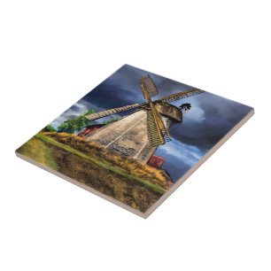 Dutch Windmill Ceramic Tile