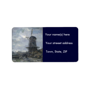 Dutch windmill in moonlight Maris Label