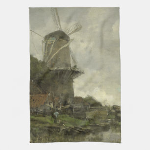 Dutch windmill, Jacob Maris Kitchen Towel