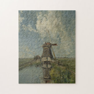 Dutch windmill on polder waterway Paul Gabriël Jigsaw Puzzle