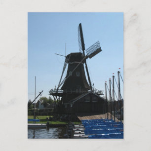 Dutch Windmill Silhouette Postcard