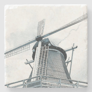 Dutch windmill stone coaster
