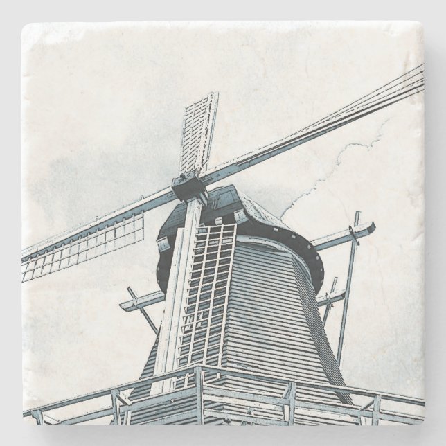 Dutch windmill stone coaster (Front)